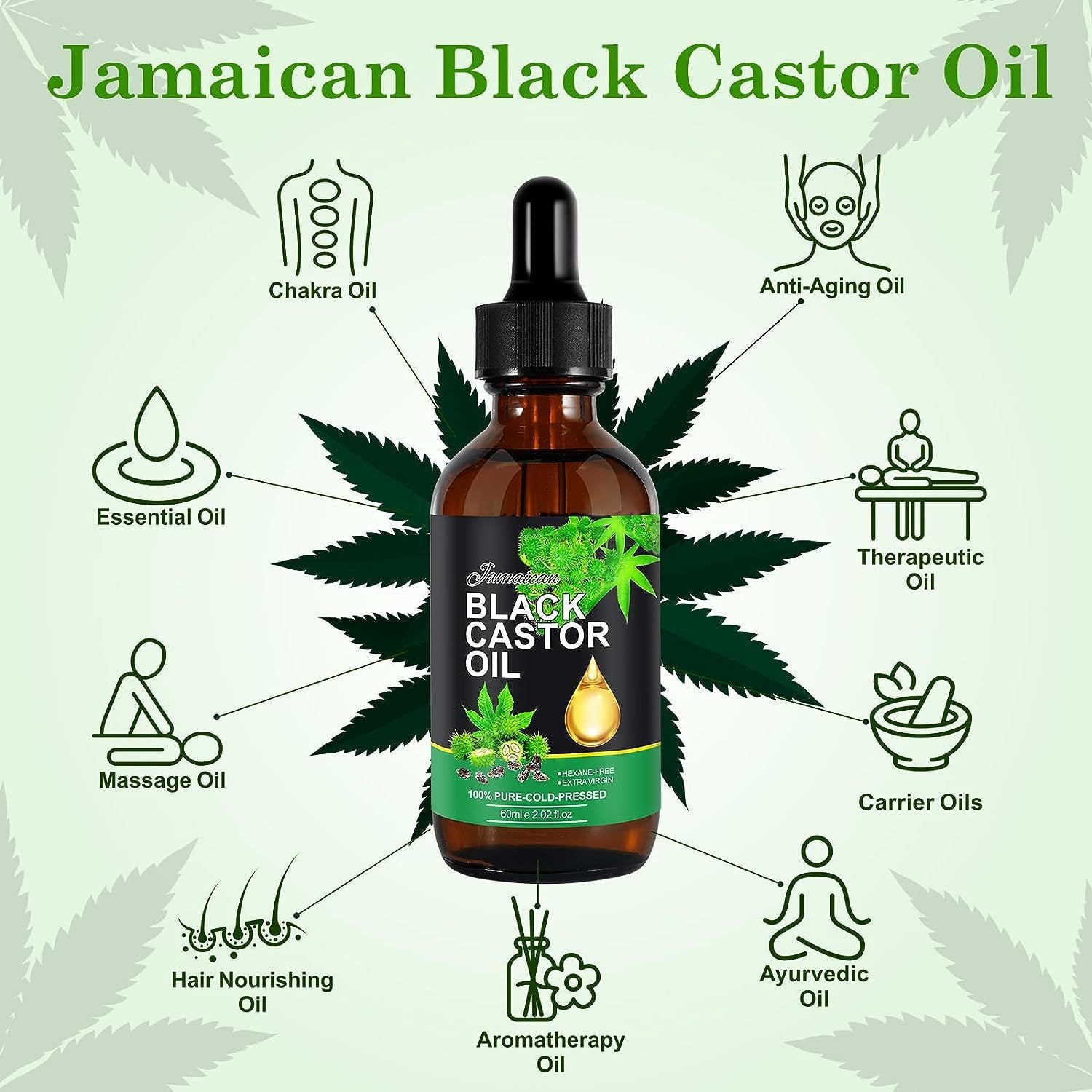 Black Castor Oil Massage Oil Hair Care Essential Oil Cross-border Black Castor Oil Massage Oil Hair Care Essential Oil Cross-border
